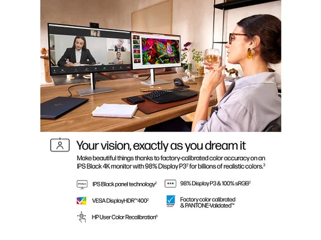 Alt view image 7 of 7 - HP Series 7 Pro 27 inch 4K Conferencing Monitor - 727pm 27" 4K UHD (3840 x 2160)