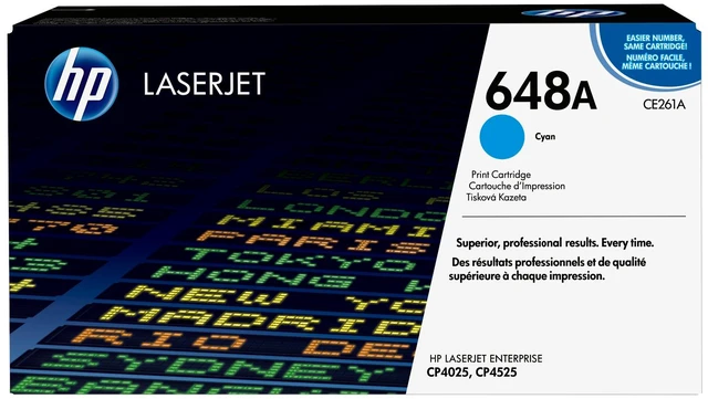 Main image of HP 648A Cyan Original LaserJet Toner Cartridge, ~11,000 pages, CE261A