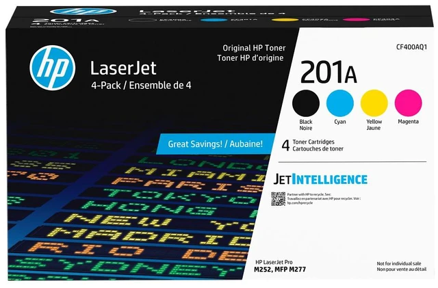 Main image of HP 201A 4-pack Black/Cyan/Magenta/Yellow Original LaserJet Toner Cartridges,