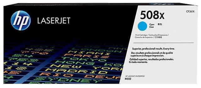 Main image of HP 508X High Yield Cyan Original LaserJet Toner Cartridge, ~9,500 pages, CF361X