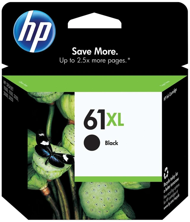 Main image of HP 61XL High Yield Black Original Ink Cartridge, 360 pages, C0PA4AN