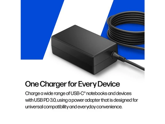 Alt view image 6 of 7 - HP 65W GaN USB-C LC Power Adapter