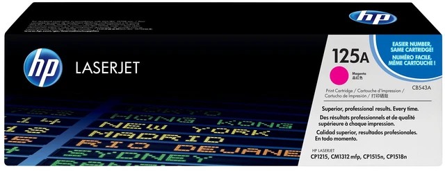 Main image of HP 125A Magenta Original LaserJet Toner Cartridge, ~1,400 pages, CB543A