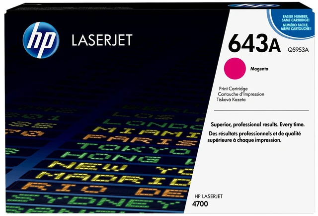 Main image of HP 643A Magenta Original LaserJet Toner Cartridge, ~10,000 pages, Q5953A