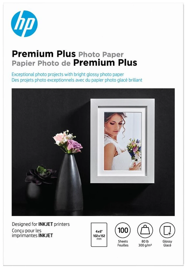 Main image of HP Premium Plus Glossy Photo Paper | 100 Sheets | 4 x 6 in | CR668A
