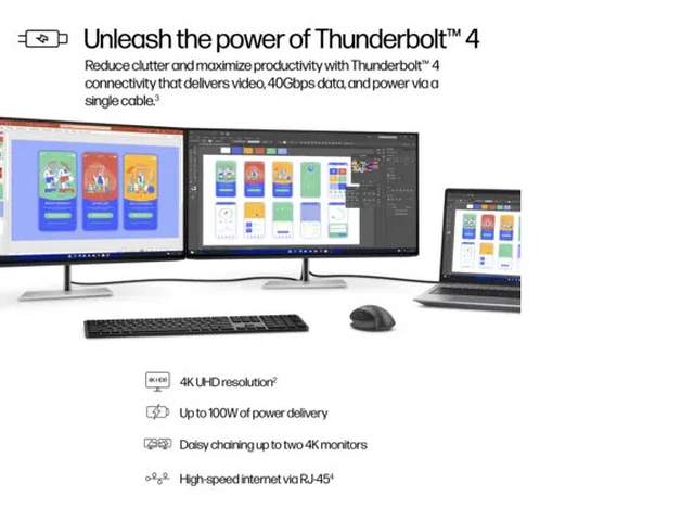 Alt view image 5 of 7 - HP Series 7 Pro 31.5 inch 4K Thunderbolt 4 Monitor - 732pk 31.5" 4K UHD (3840 x