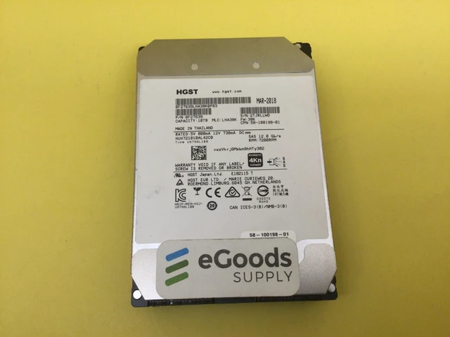Main image of (NOT FOR HOME PC!) HGST Ultrastar 10TB 7200RPM SAS 12Gbps 3.5" HDD HUH721010AL42C0