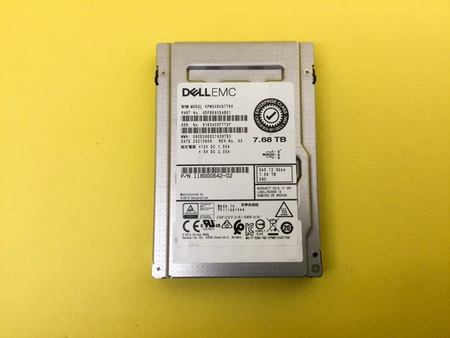 Main image of (NOT FOR HOME PC!) KPM5XRUG7T68 EMC 7.68TB SAS 12Gbps Read Intensive 2.5in SSD 118000642-02