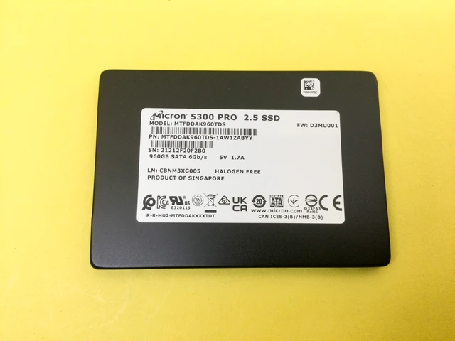 Alt view image 2 of 3 - Micron 5300 PRO 960GB SATA 6Gb/s 2.5" SSD MTFDDAK960TDS