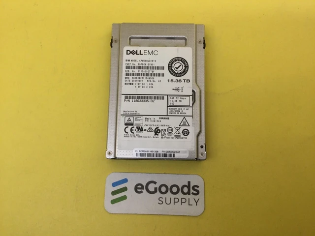 Main image of (NOT FOR HOME PC!) Dell EMC KIOXIA 15.36TB SAS 12Gbps 2.5'' SSD KPM5XRUG15T3 118033335-02