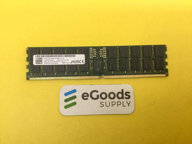 Main image of MTC40F2046S1RC64BH1 Micron 64GB PC5-6400B 2RX4 DDR5 EC8 RDIMM