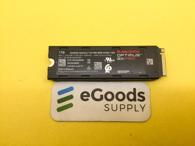 Alt view image 2 of 3 - SDSG81100TAH SanDisk Optimus GX PRO 850P 1TB M.2 2280 NVMe SSD heatsink