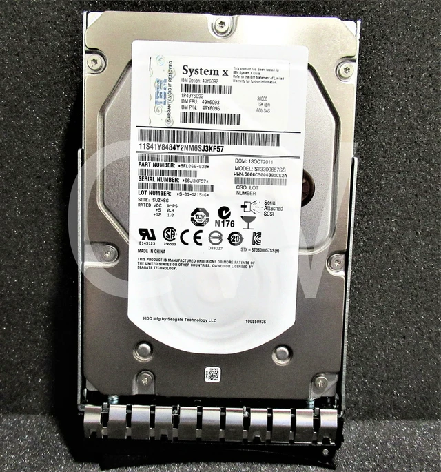 Alt view image 3 of 4 - (NOT FOR HOME PC!) 49Y6093 49Y6092 49Y6096 IBM 300GB 15K RPM 6Gb/s 3.5" SAS SERVER HDD Hard Drive