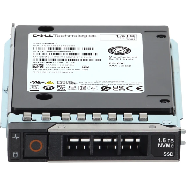 Alt view image 2 of 5 - 1HYKD-CDL Dell 1.6TB Enterprise NVMe Gen4 MU TLC 2.5 SSD PS1030