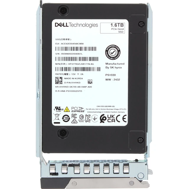 Alt view image 5 of 5 - 1HYKD-CDL Dell 1.6TB Enterprise NVMe Gen4 MU TLC 2.5 SSD PS1030