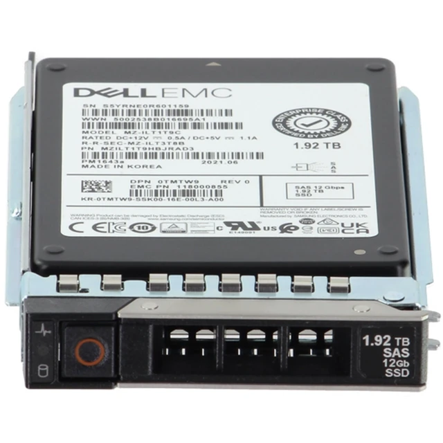 Alt view image 2 of 5 - (NOT FOR HOME PC!) TMTW9-CP1 Dell 1.92TB 12Gbps SAS RI TLC 2.5 SSD PM1643a CPO