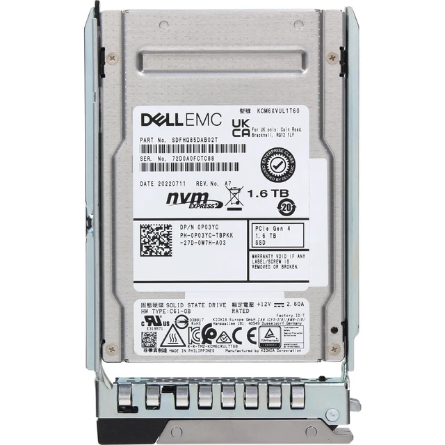Alt view image 5 of 5 - P03YC-CP1 Dell 1.6TB Enterprise NVMe Gen4 MU MLC 2.5 SSD CM6-V CPO