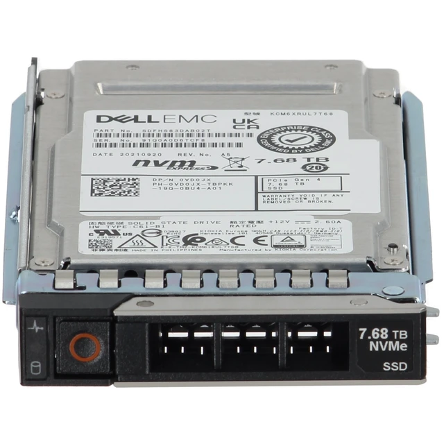 Alt view image 2 of 5 - VD0JX-CDN Dell 7.68TB PCIe Gen4 NVMe RI TLC 2.5 SSD KCM6XRUL7T68