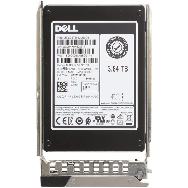 Alt view image 5 of 5 - (NOT FOR HOME PC!) JR1HP-CP1 Dell 3.84TB 12Gbps SAS RI TLC 2.5 SSD PM1633a CPO