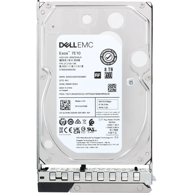 Alt view image 5 of 5 - J7W80-CP1 Dell 8TB 7.2K 512e 6Gbps SATA 3.5 HDD Exos 7E10 CPO