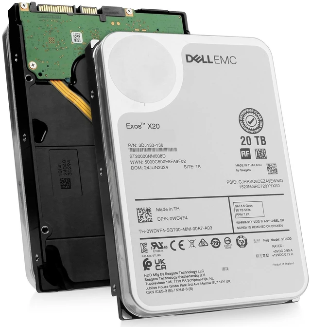 Main image of Dell/Seagate Exos X20 20TB ST20000NM008D 7.2K RPM SATA 6Gb/s 512e 3.5" HDD