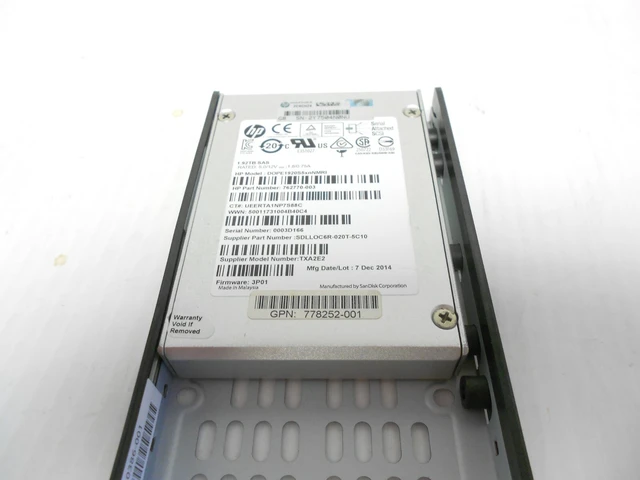 Alt view image 2 of 2 - (NOT FOR HOME PC!) HP HPE Storeserv 3PAR 1.92TB SAS SSD 2.5" Hard Drive 778252-001 762770-003 M6710