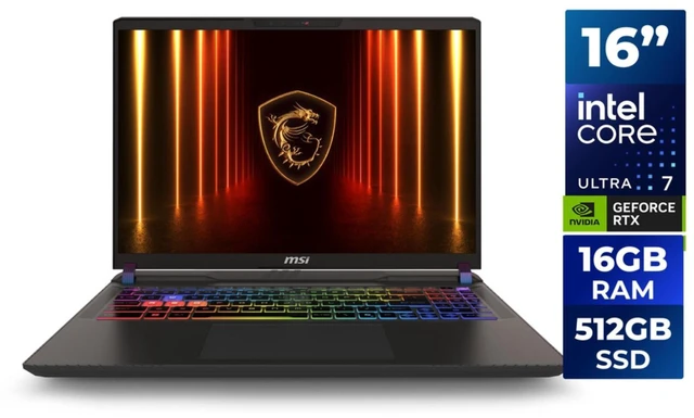 Main image of MSI Vector 16 HX AI 16" FHD+ Intel Ultra 7 255HX 16GB 512GB SSD RTX 5070 Ti W11H