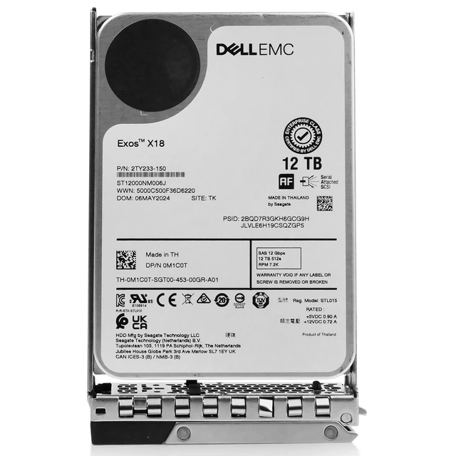 Alt view image 4 of 7 - (NOT FOR HOME PC!) Dell 12TB 7.2K RPM SAS 12Gb/s 512e 3.5" HDD 0M1C0T G16