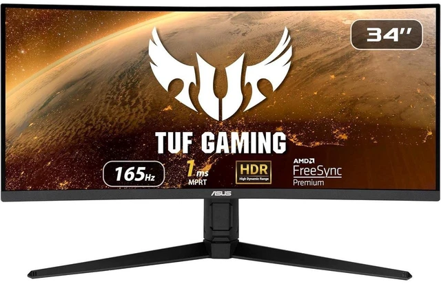 Main image of ASUS TUF Gaming 34" UWQHD 2K 165Hz, Curved Gaming Monitor 1ms Built-in Speakers