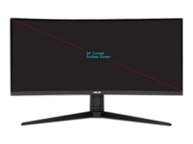 Alt view image 4 of 5 - ASUS TUF Gaming 34" UWQHD 2K 165Hz, Curved Gaming Monitor 1ms Built-in Speakers