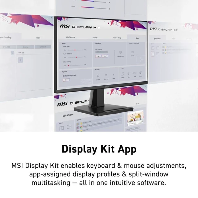Alt view image 5 of 5 - MSI PRO MP225 E12VL 22" FHD 1080p Monitor 1ms 4000:1 Adaptive Sync HDMI VGA