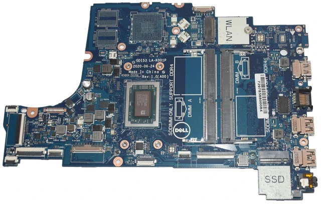 Alt view image 3 of 6 - Dell Inspiron 3505 Laptop Motherboard AMD Ryzen 5 3450U DDR4 LA-K001P 5HPX6