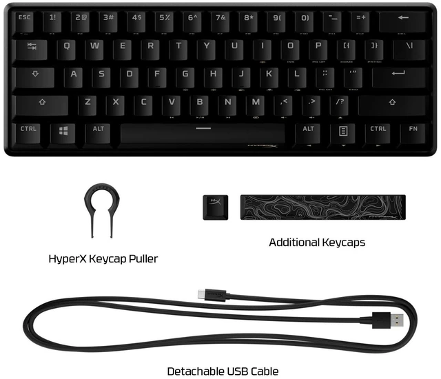 Alt view image 7 of 7 - HyperX Alloy Origins 60 - Mechanical Gaming Keyboard - HX Red - US Layout