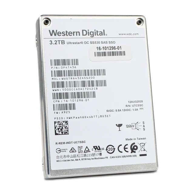 Alt view image 6 of 7 - (NOT FOR HOME PC!) WD DC SS530 3.2TB WUSTR6432ASS200 0P41436 SAS 12Gb/s 3D TLC 3 DWPD 2.5" SSD