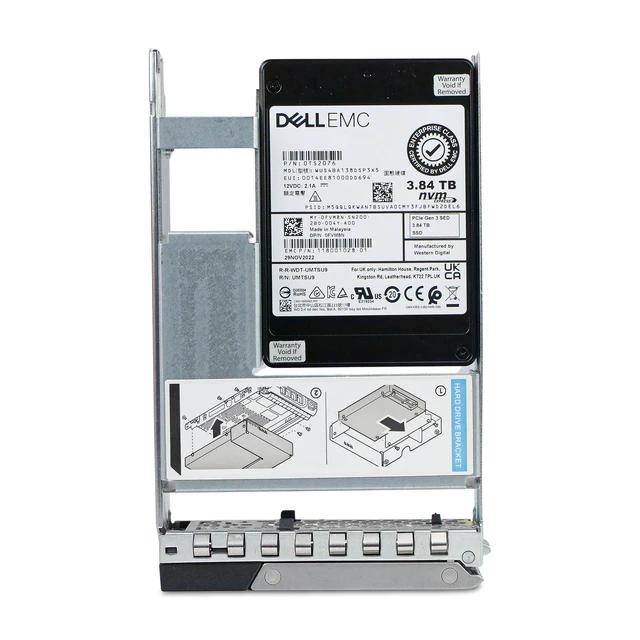 Alt view image 4 of 7 - Dell 3.84TB PCIe Gen 3.1 x4 4GB/s 3D TLC U.2 NVMe 3.5" SSD 0FVM8N Hybrid G16