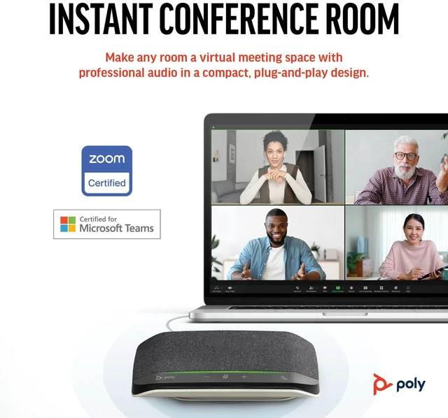 Alt view image 6 of 7 - Poly Sync 10 Speakerphone +USB-A to USB-C Cable