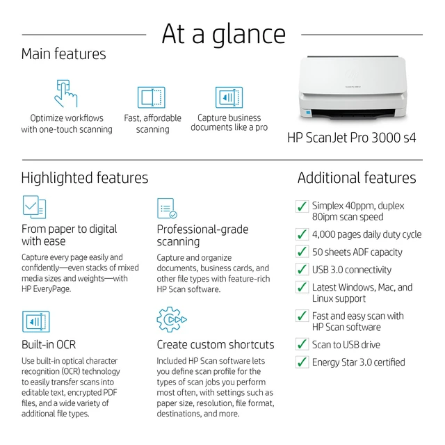 Alt view image 6 of 7 - HP ScanJet Pro 3000 s4 Sheet-feed Scanner