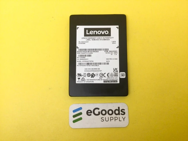 Main image of MTFDDAK7T6TDS Lenovo Micron 5300 PRO 7.68TB SATA 6Gb/s 2.5" SSD SSS7A43201