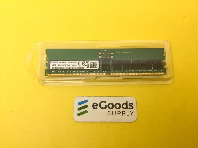 Alt view image 3 of 3 - Samsung M321R4GA3EB2-CCP 32GB DDR5 PC5-6400B 2RX8 EC8 RDIMM MEMORY