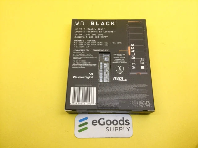 Alt view image 2 of 3 - WD BLACK SN850X 8TB NVMe PCIe Gen4 M.2 2280 Internal SSD WDBB9H0080BNC F/S