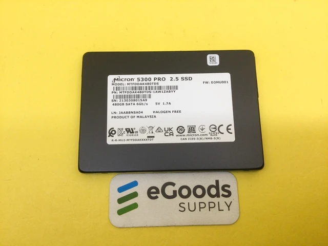 Alt view image 2 of 3 - MTFDDAK480TDS Micron 5300 PRO Series 480GB SATA 6Gb/s 2.5in Internal SSD