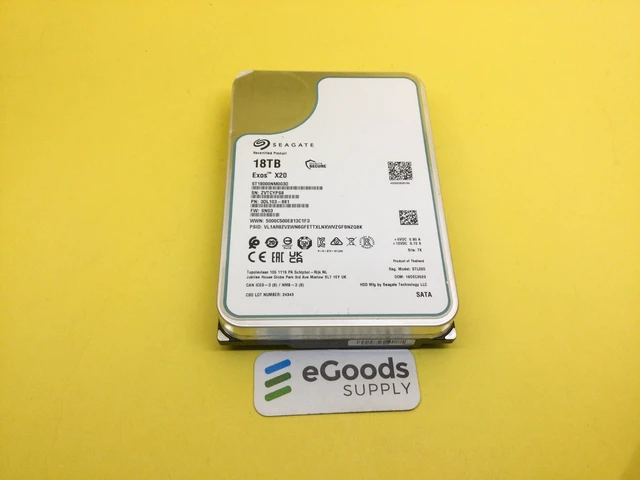 Alt view image 2 of 2 - Seagate Exos X20 18TB 7.2K SATA 6Gb/s 3.5'' 512e/4Kn HDD ST18000NM003D