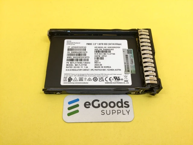 Alt view image 2 of 3 - P47812-B21 HPE 1.92TB SATA 6G READ INTENSIVE SFF SC PM893 SSD P48136-001