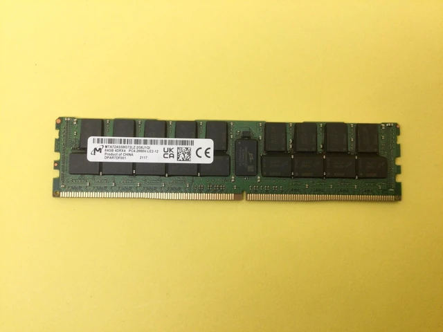 Main image of MTA72ASS8G72LZ-2G6J1 Micron 64GB (1X64GB) 4DRX4 PC4-2666V Server Memory