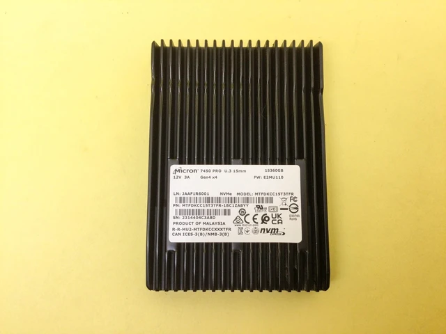 Main image of Micron 7450 PRO 15.36TB PCIe Gen4 x 4 NVMe 2.5'' Internal U.3 SSD MTFDKCC15T3TFR