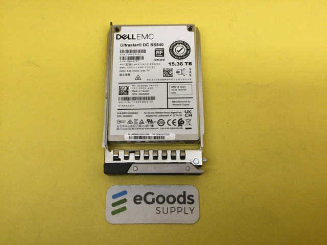 Main image of (NOT FOR HOME PC!) GHNWW DELL 15.36TB SAS 12Gbps Read Intensive 2.5in SSD 0GHNWW WUSTVA1A1BSS200
