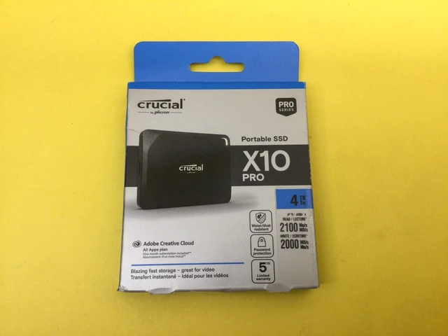 Main image of Crucial X10 Pro 4TB USB-C Portable External SSD CT4000X10PROSSD9