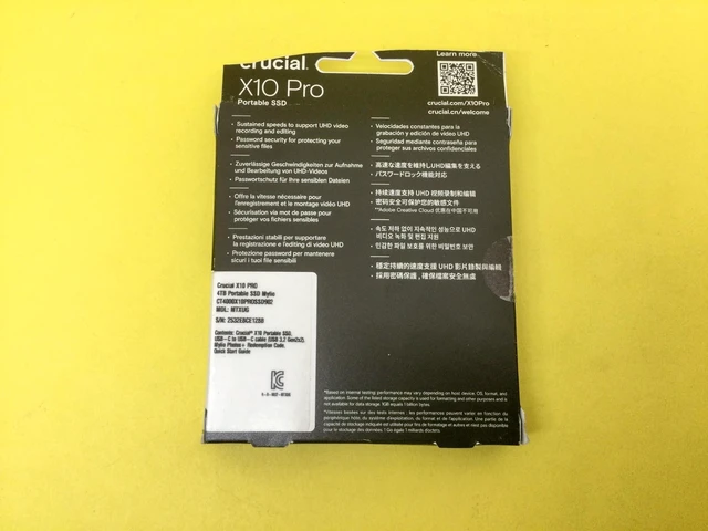 Alt view image 4 of 4 - Crucial X10 Pro 4TB USB-C Portable External SSD CT4000X10PROSSD9