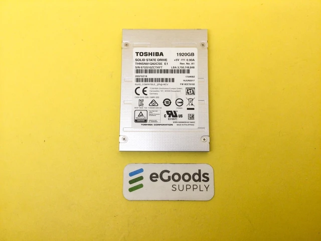 Main image of Toshiba 1.92TB SATA 6Gb/s 2.5" Enterprise SSD THNSN81Q92CSE