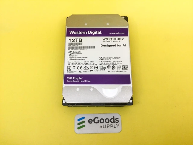Main image of WD Purple 12TB 7200 RPM 256MB SATA 6.0Gb/s 3.5" Hard Drive WD121PURZ